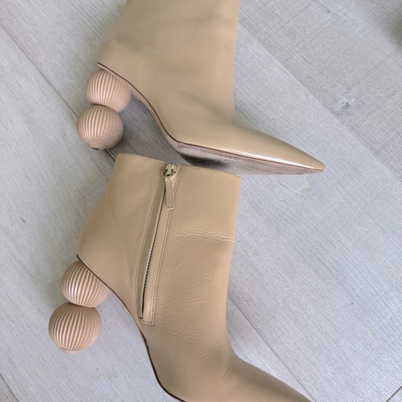 Beige Cult Gaia Cam Bauble Pointed-Toe Ankle Boots Size 38 - Picture 5 of 8